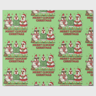 Papier Cadeau joli coq de noël méchant coq de noël xmas