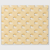 Papier Cadeau Joli Corgi fatigué (Plat)