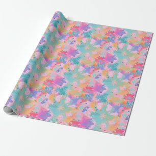Papier Cadeau Joli Cravate-Dye Timbre rose Arc-en-ciel Motif