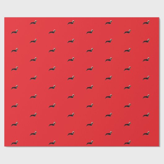Papier Cadeau joli dachshund de noël  (Plat)