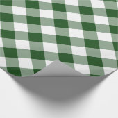 Papier Cadeau Joli Diagonal vert et blanc En vichy Plaid (Coin)