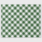 Papier Cadeau Joli Diagonal vert et blanc En vichy Plaid (Plat)