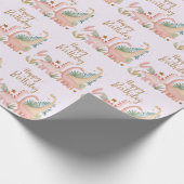 Papier Cadeau Joli Dino Rose (Coin)