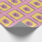 Papier Cadeau Joli doodé rose, ton nom, ton anniversaire (Coin)