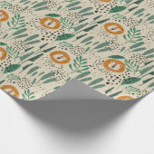 Papier Cadeau Joli Doodle Lion Jungle Rainforest Motif (Coin)