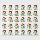 Papier Cadeau Joli dragon de Noël (Plat)