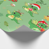 Papier Cadeau Joli Dragon de Noël (Coin)