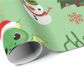 Papier Cadeau Joli Dragon de Noël (Coin rond)