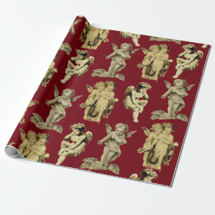 Papier Cadeau Joli Élégant Vintage ailes Cherub Angels