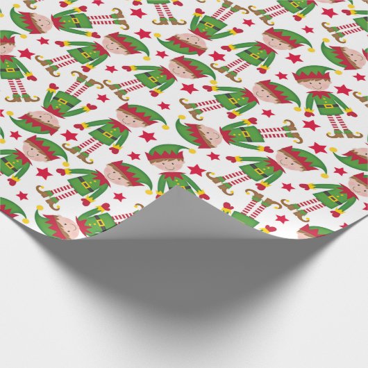 Papier Cadeau Joli elfe de Noël (Coin)