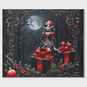 Papier Cadeau Joli elfe de Noël gothique. (Plat)