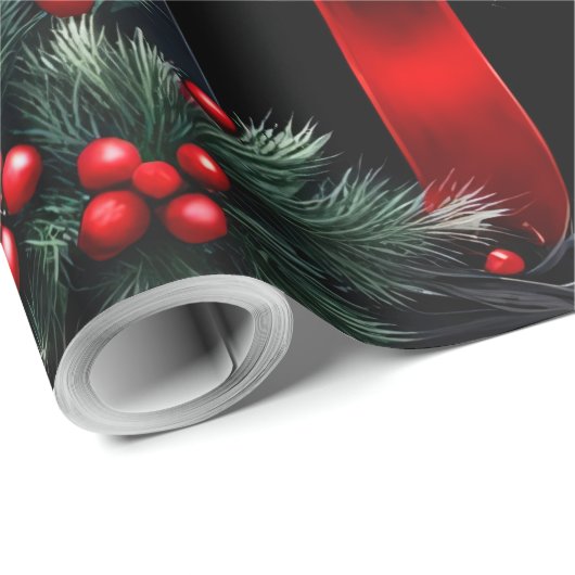 Papier Cadeau Joli elfe de Noël gothique. (Coin rond)