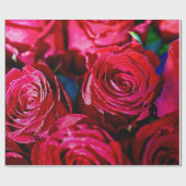 Papier Cadeau Joli Ensemble De Roses Rouges (Plat)