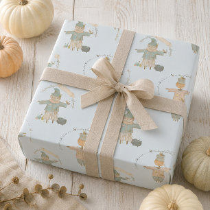 Papier Cadeau Joli épouvantail vintage Halloween