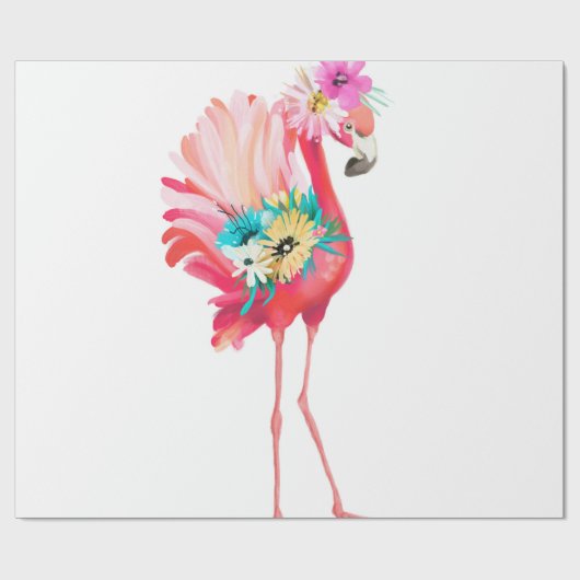 Papier Cadeau Joli et beau flamand rose mexicaine avec (Plat)