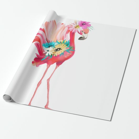 Papier Cadeau Joli et beau flamand rose mexicaine avec (Déroulé)