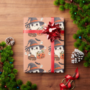 Papier Cadeau Joli fantôme de Halloween de style Kawaii