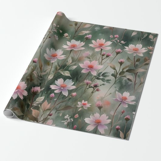 Papier Cadeau Joli Fleur sauvage (Déroulé)