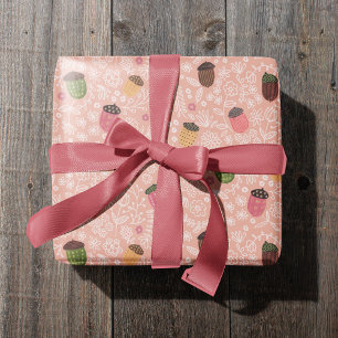 Papier Cadeau Joli gland rose automne
