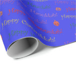 Papier Cadeau Joli Hannukah, Channukah<br><div class="desc">Mignonne,  Happy Hannukah,  avec plusieurs orthographes envelopper cadeau! Sûr d'apporter un sourire aux destinataires en face! Sameach !</div>