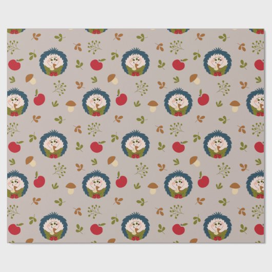 Papier Cadeau Joli hérisson (Plat)