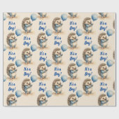 Papier Cadeau Joli Hérisson C'est un Baby shower garçon (Plat)