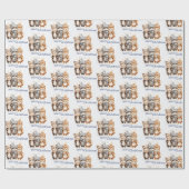 Papier Cadeau Joli hiver Animaux Aquarelle Joyeux Noël (Plat)