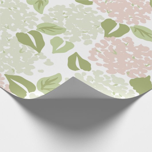 Papier Cadeau Joli hydrangea floral preppy classique (Coin)