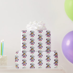 Papier Cadeau Joli imprimé robot amusant