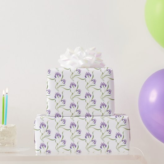Papier Cadeau Joli Iris Violet (Cadeaux de fête)