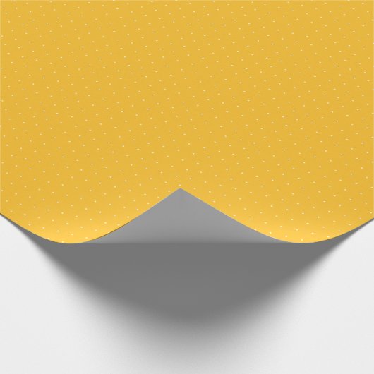 Papier Cadeau Joli jaune doré blanc petit motif pois (Coin)
