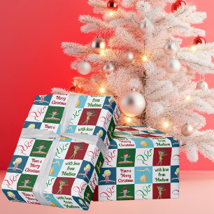 Papier Cadeau Joli Joyeux Noël Personnalisé Gymnastique Filles