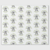 Papier Cadeau Joli koala personnalisation dessin animé anniversa (Plat)