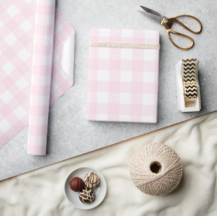 Papier Cadeau Joli Lait De Fraise Pink Buffalo Plaid