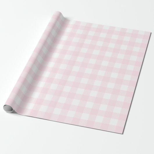 Papier Cadeau Joli Lait De Fraise Pink Buffalo Plaid (Déroulé)