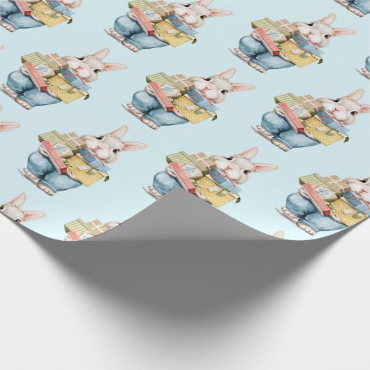 Papier Cadeau Joli lapin avec cadeau d'anniversaire Papier envel (Coin)