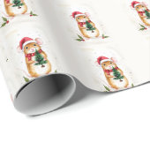 Papier Cadeau Joli Lapin de Noël Lapin de luxe cadeau de vacance (Coin rond)