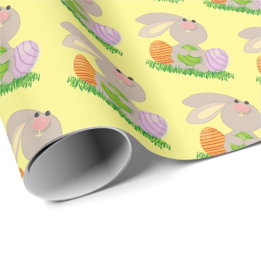 Papier cadeau joli lapin de Pâques (Coin rond)