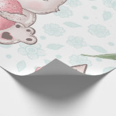 Papier Cadeau Joli lapin de Pâques rose (Coin)