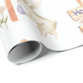 Papier Cadeau Joli lapin et oeuf de Pâques (Coin rond)