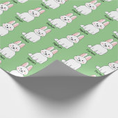 Papier Cadeau Joli lapin lapin Ajouter un nom Papier d'enveloppe (Coin)