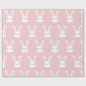 Papier Cadeau Joli lapin rose Enfants Pâques (Plat)