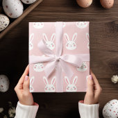 Papier Cadeau Joli lapin rose Enfants Pâques