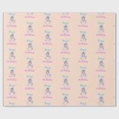 Papier Cadeau Joli licorne blanc rose (Plat)
