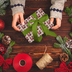 Papier Cadeau Joli lutin de Noël Lettre de fête L