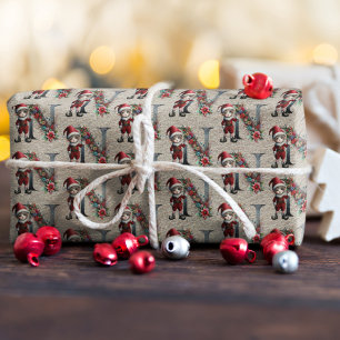 Papier Cadeau Joli lutin de Noël Lettre de fête N