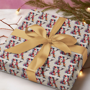 Papier Cadeau Joli lutin de Noël Lettre de fête X
