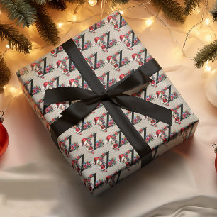 Papier Cadeau Joli lutin de Noël Lettre festive Z