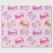 Papier Cadeau Joli Macarons imprimé papier d'emballage (Plat)