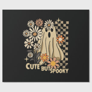 Papier Cadeau Joli mais drôle fantôme floral Halloween effrayant